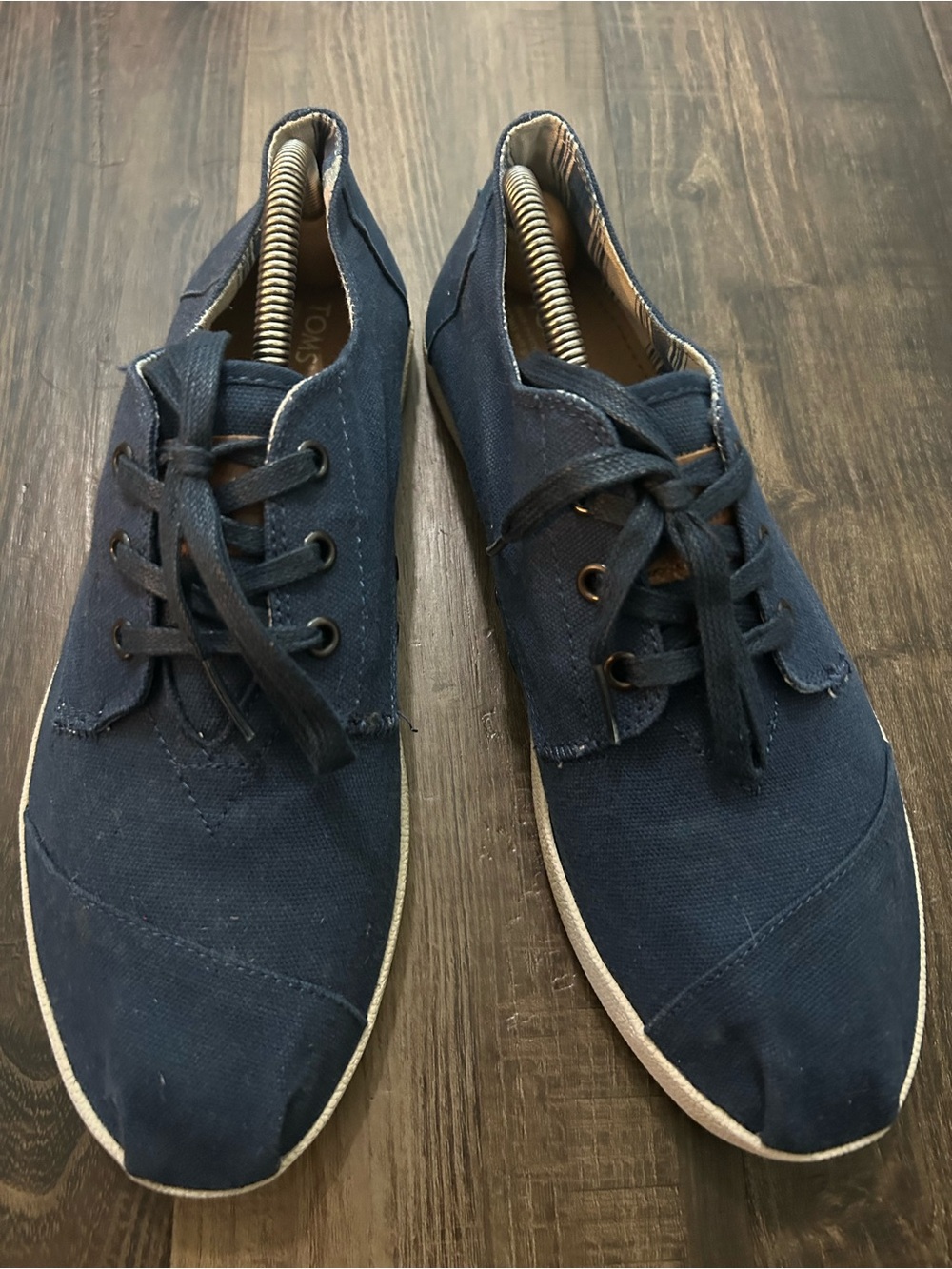 Tom's Shoes Size 10 M Blue Lace up Sneakers Canvas Men 450813